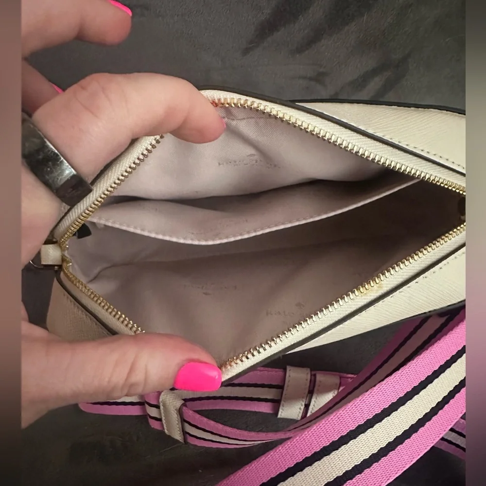 Kate Spade Lavender Crossbody Bag with Striped Strap - Picture 4 of 5